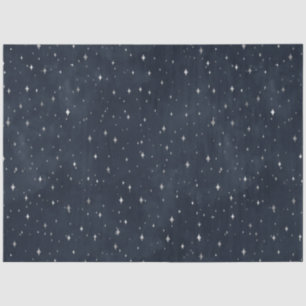 Papel De Seda Uma Noite Estrelada Prateada Série Design 8