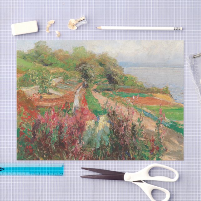 Papel De Seda Uma paisagem costeira | Olga Wisinger-Florian (Arte )