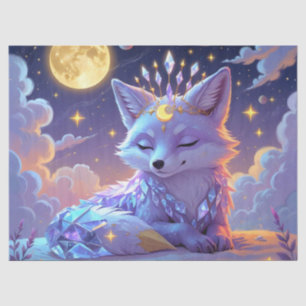 Papel De Seda Uma pequena Raposa Sussurro Estelar ao Luar dormin