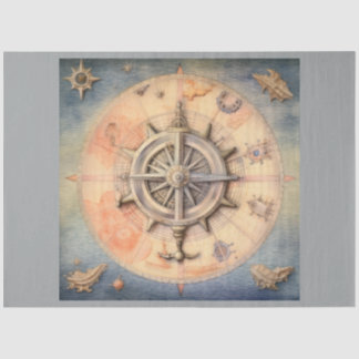 Papel De Seda Uma Série de Bússola Náutica Design 1