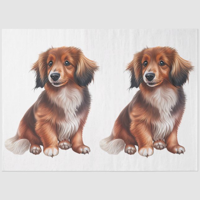 Papel De Seda Uma Série de Cães Pequenos Design 18 (Frente )