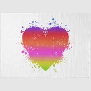 Papel De Seda Uma Série de Coração Arco-Íris Neon-Distante Desig
