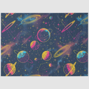 Papel De Seda Uma Série de Design de Cosmos Neon 10