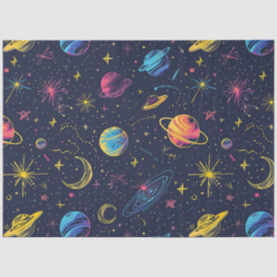 Papel De Seda Uma Série de Design de Cosmos Neon 2
