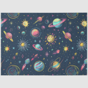 Papel De Seda Uma Série de Design de Cosmos Neon 4