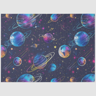 Papel De Seda Uma Série de Design de Cosmos Neon 9