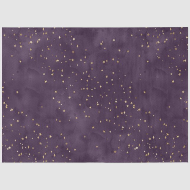 Papel De Seda Uma Série de Design de Noite Estrelada Roxa 11 (Frente )