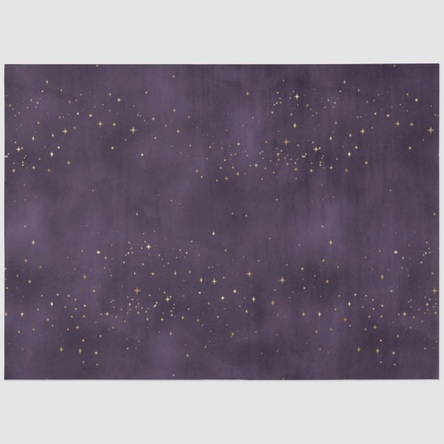 Papel De Seda Uma Série de Design de Noite Estrelada Roxa 6 (Frente )