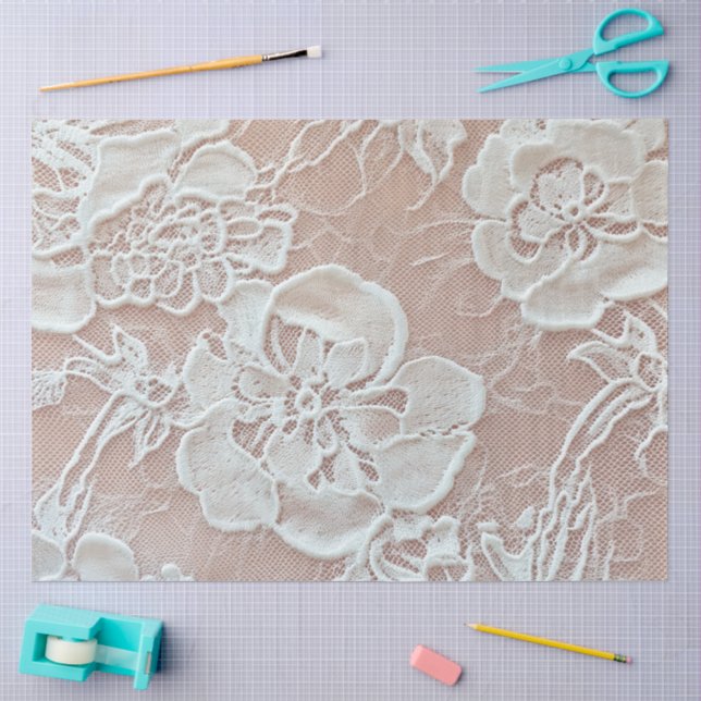Papel De Seda Uma Série de Design de Renda Rosa #11 (Arte )