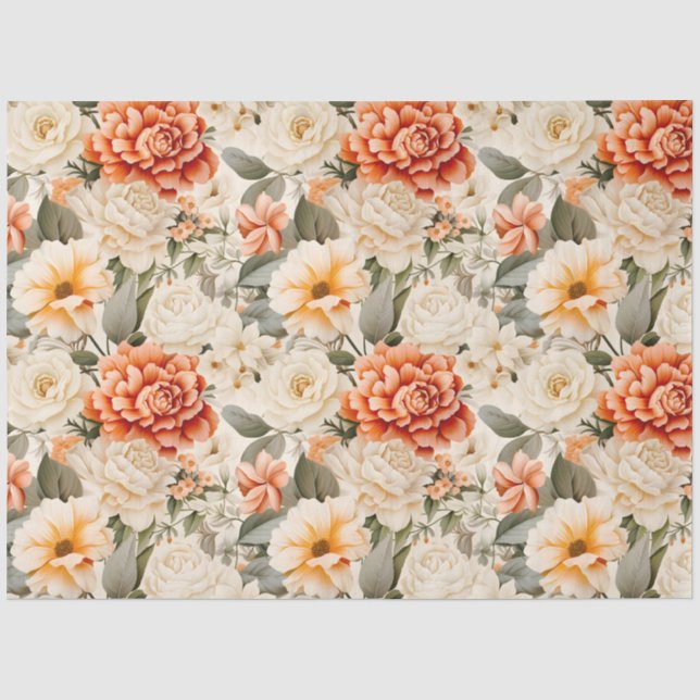 Papel De Seda Uma Série de Design Floral de Outono 8 (Frente )