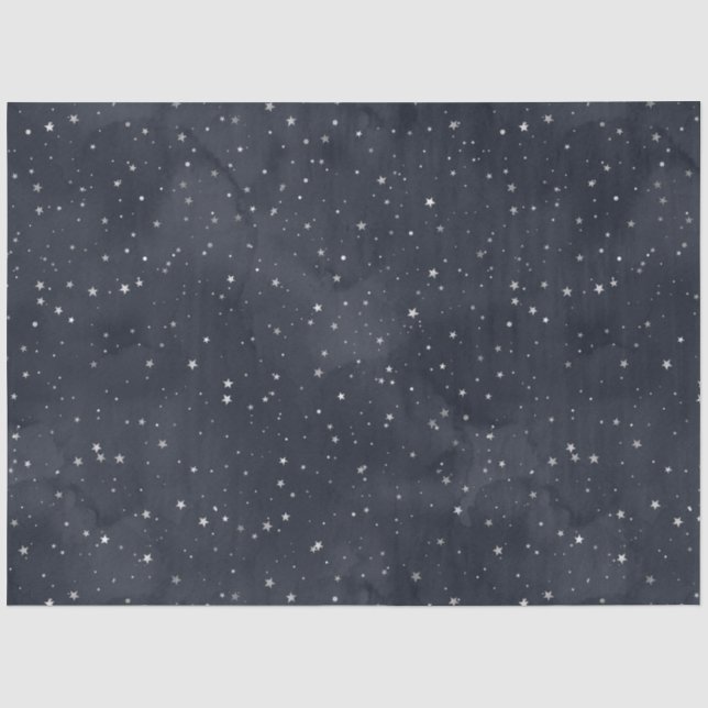 Papel De Seda Uma Série de Design Noite Estrelada Prateada 2 (Frente )