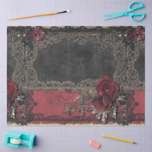 Papel De Seda Uma Série de Design Romântico e Gótico #4 (Arte )