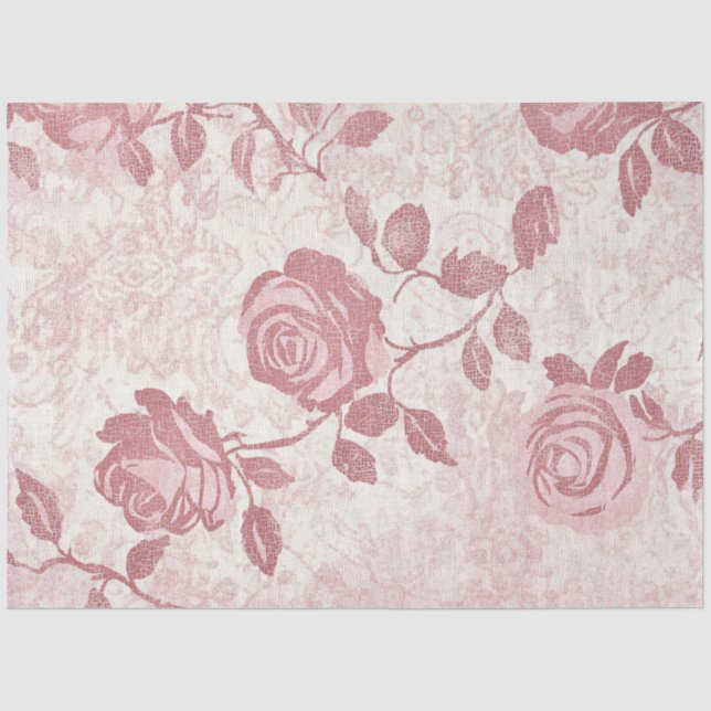 Papel De Seda Uma Série de Design Rosa e Renda #11 (Frente )