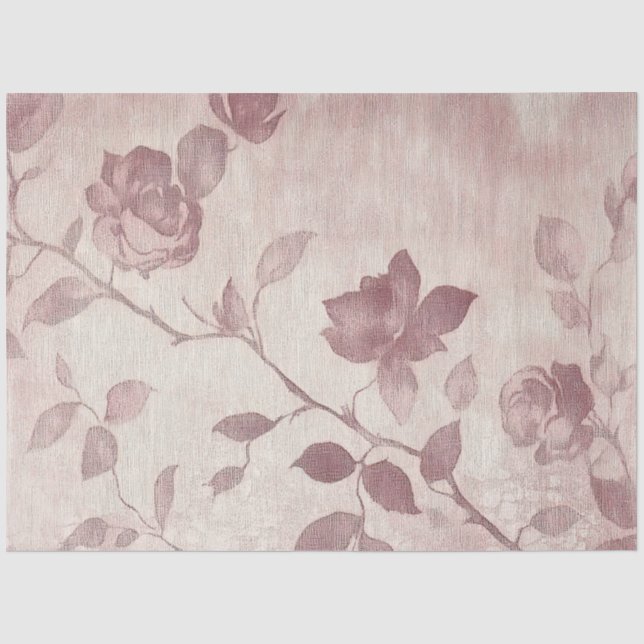 Papel De Seda Uma Série de Design Rosa e Renda #12 (Frente )