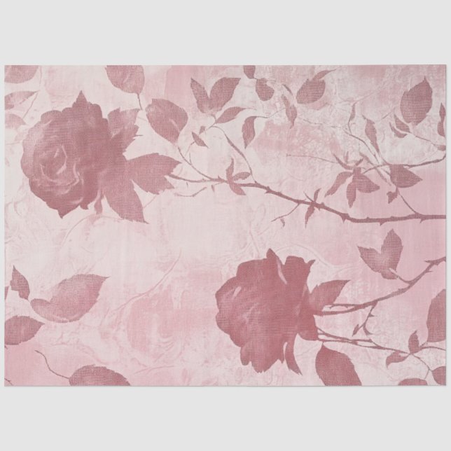 Papel De Seda Uma Série de Design Rosa e Renda #6 (Frente )