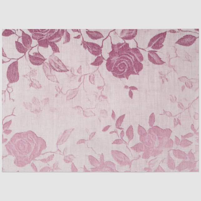 Papel De Seda Uma Série de Design Rosa e Renda #9 (Frente )