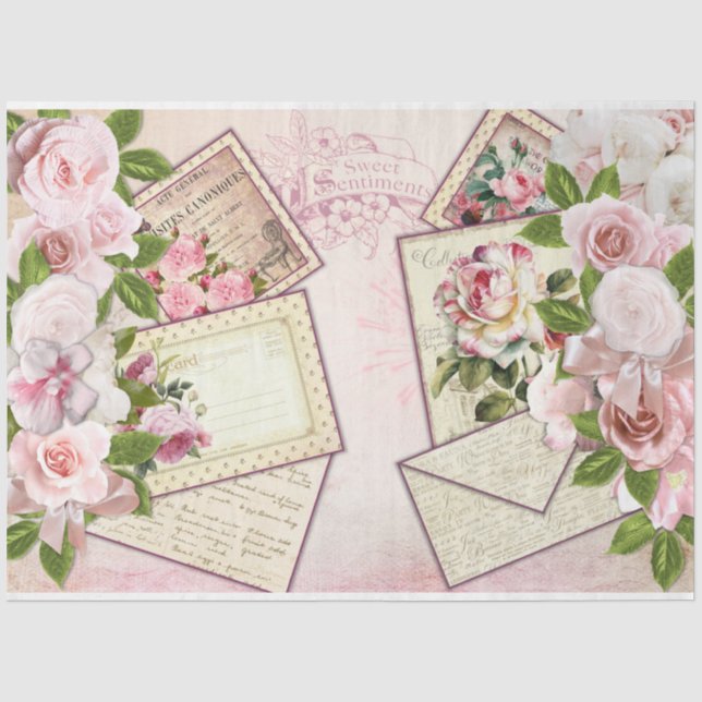 Papel De Seda Uma Série de Design Shabby Chic 8 (Frente )