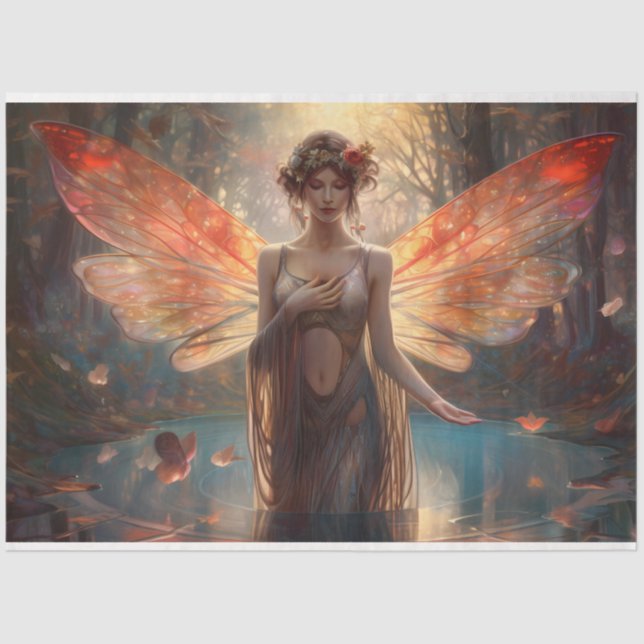Papel De Seda Uma série de fadas místicas Design 8 (Frente )