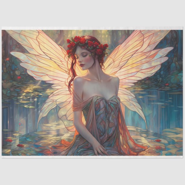 Papel De Seda Uma série de fadas místicas Design 9 (Frente )