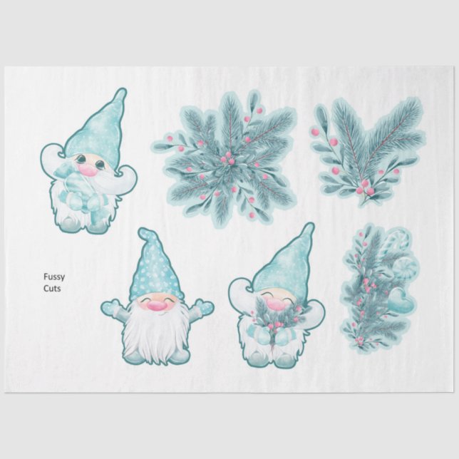 Papel De Seda Uma Série de Gnome de Neve Design 9 (Frente )