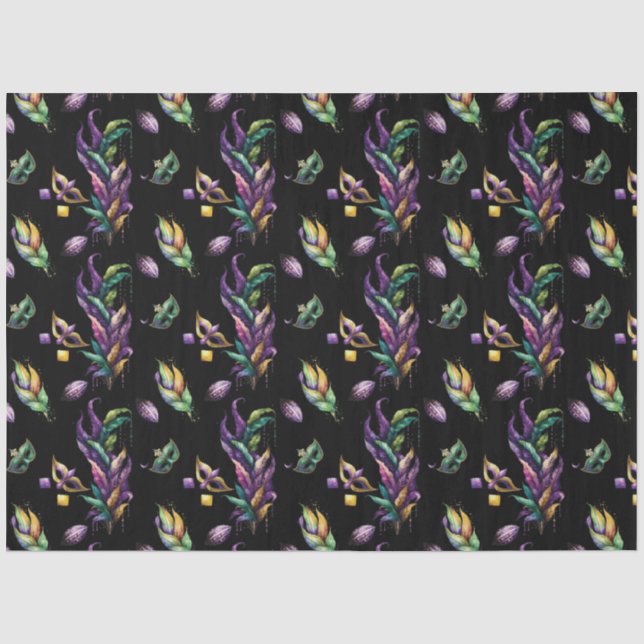 Papel De Seda Uma Série de Máscaras de Mardi Gras Design 3 (Frente )