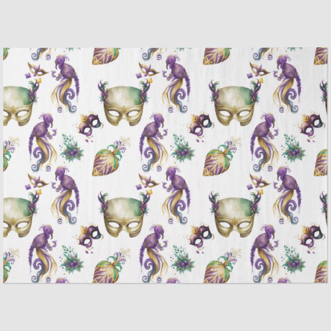 Papel De Seda Uma Série de Máscaras de Mardi Gras Design 8 (Frente )