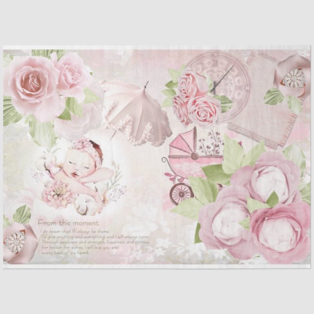 Papel De Seda Uma Série de Menina Bebê Design 3 (Frente )