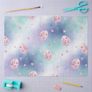 Papel De Seda Uma Série de Páscoa Azul e Rosa Design #3