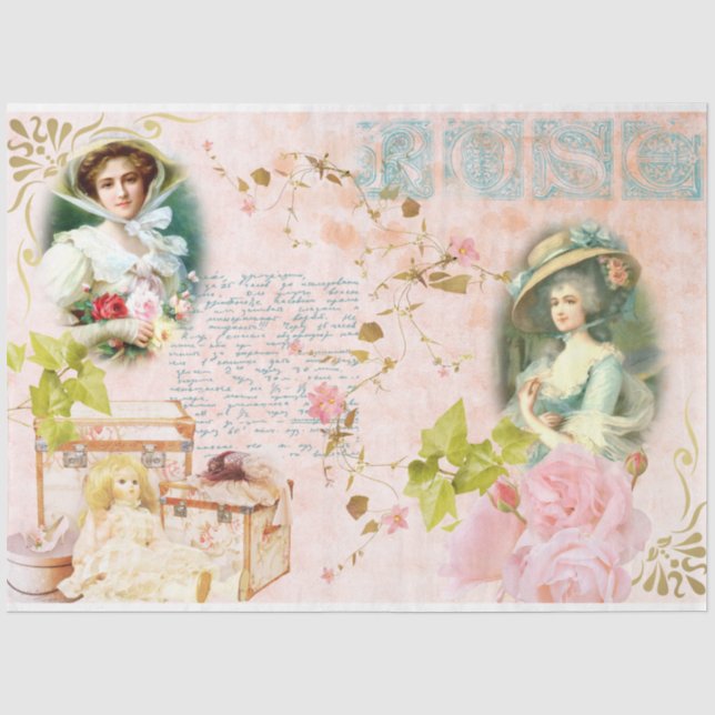 Papel De Seda Uma Série de Shabby Chic Design 19 (Frente )