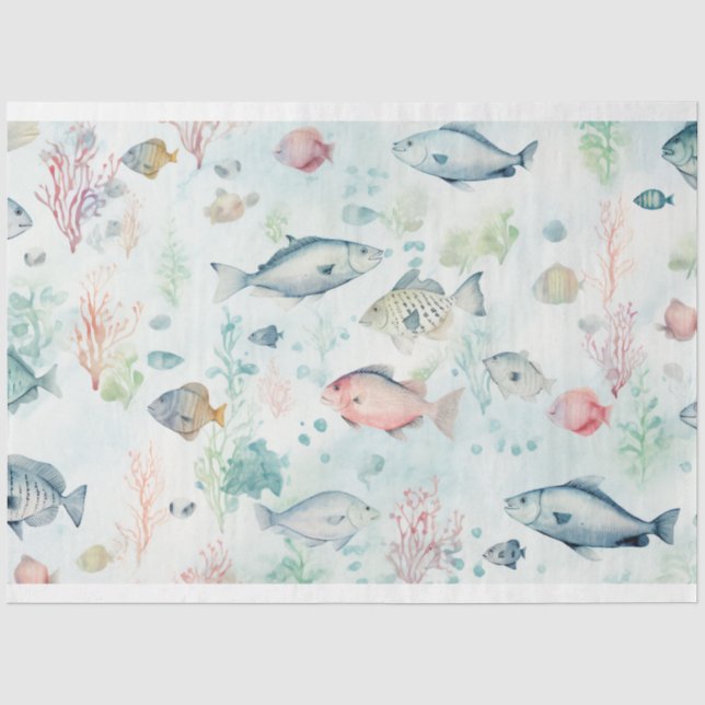 Papel De Seda Uma Série Marítima Desenho 7 (Frente )