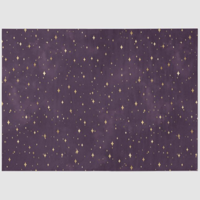Papel De Seda Uma Série Purple Starry Night Design 1 (Frente )