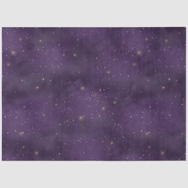 Papel De Seda Uma Série Purple Starry Night Design 2 (Frente )