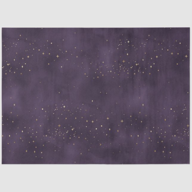 Papel De Seda Uma Série Purple Starry Night Design 6 (Frente )