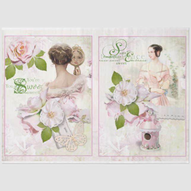 Papel De Seda Uma Série Shabby Chic Design 41 (Frente )