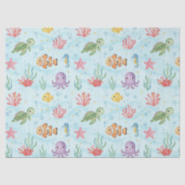 Papel De Seda Under the Sea Party Colourful Ocean Creatures