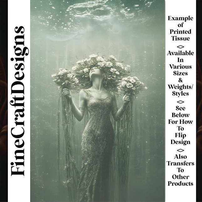 Papel De Seda Underwater Fantasy Floral World Green V9 Decoupage (Criador carregado)