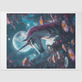 Papel De Seda Unicórnio Flor Rosa