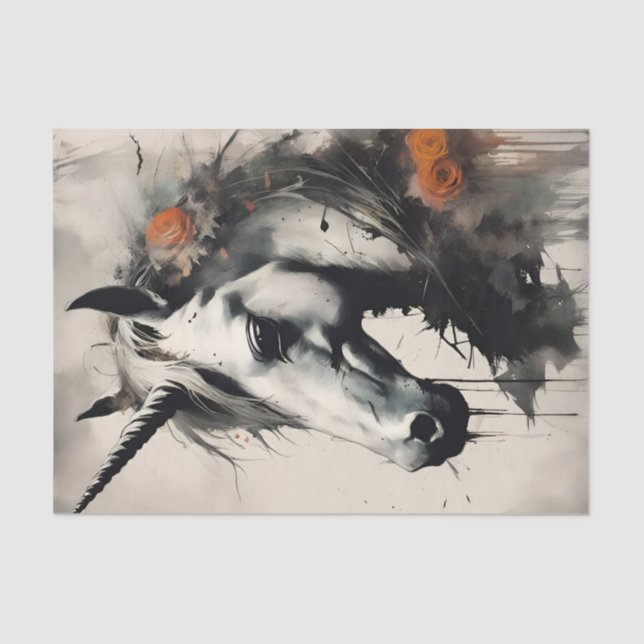 Papel De Seda Unicórnio Mágico com Disco de Unidades de Tinta (Frente )