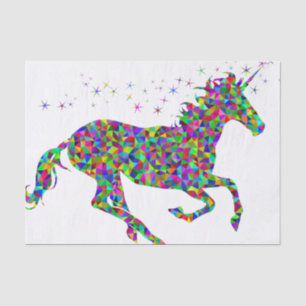 Papel De Seda Unicórnio Mosaico