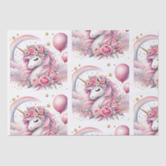 Papel De Seda Unicórnio Rosa