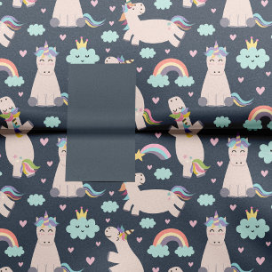 Papel De Seda Unicórnios e Rainbows Blue Pink Rapariga