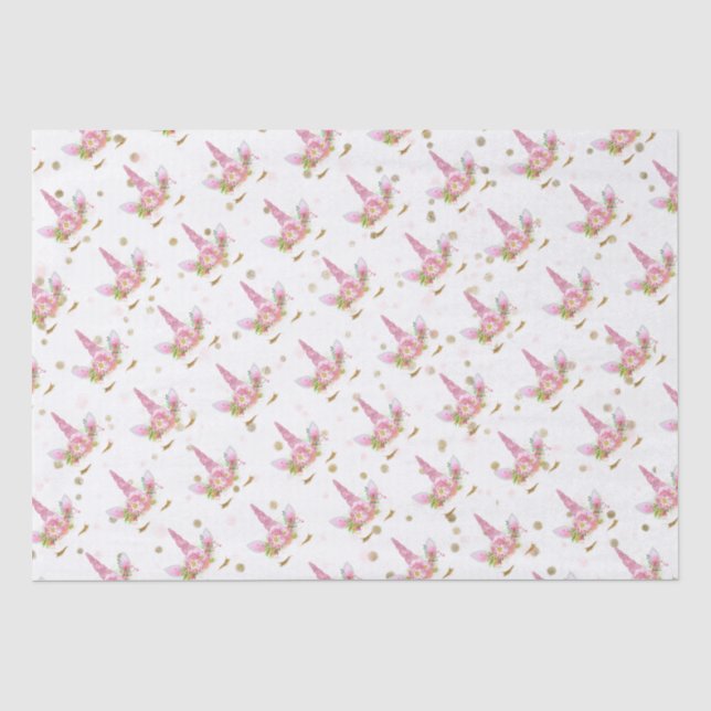 Papel De Seda Unicórnios em Flor (Frente )