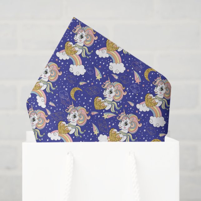 Papel De Seda Unicorns And Rainbows (Sacola de presentes)