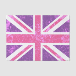 Papel De Seda Union Jack, roxo e rosa