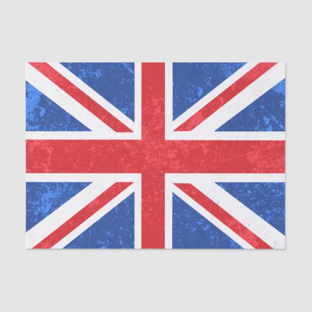 Papel De Seda Union Jack, vermelho e azul (Frente )