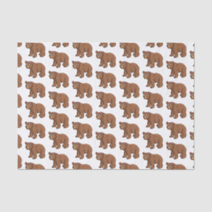 Papel De Seda Urso bonito com ilustração de desenho animado de