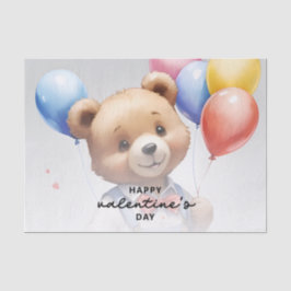 Papel De Seda Urso de Aquarela de Cubo dia de os namorados com B