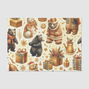 Papel De Seda Urso de natais vintages