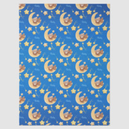 Papel De Seda Urso de Pelúcia Personalizado Lua Baby Shower