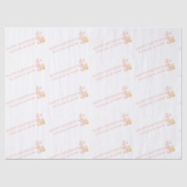 Papel De Seda Urso de pelúcia rosa e pastel branco 3 anos Folha 